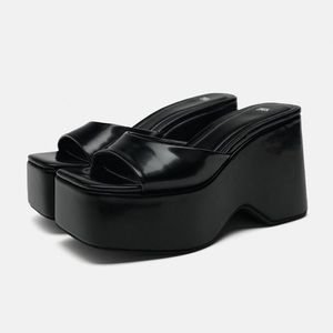 ZARA PLATFORM WEDGE SANDALS